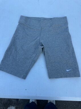 Nike Kids Gray Athletic Shorts with White Swoosh